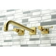 thumbnail image 3 of Kingston Brass KS6057DKL Kaiser Two-Handle Wall Mount Roman Tub Faucet, Brushed Brass, 3 of 7