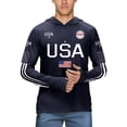 thumbnail image 2 of 250th Anniversary USA Rash Guard Shirt for Men UPF 50+ American Flag Long Sleeve Shirts Lightweight Sun Protection Rash Guard Hoodie, 2 of 3