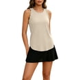 thumbnail image 3 of CAIXIA Women Summer Workout Tank Tops Ruffle Sleeveless Racerback Crewneck Casual Loose Running Gym Athletic Tee Shirts, 3 of 5