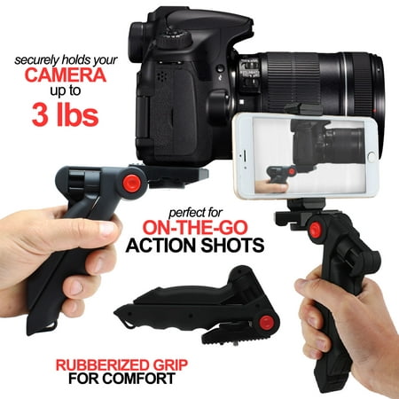 Vivitar Pistol Grip Portable Mini Tabletop Tripod for Video Vlog Stream Photography with Slip Resistant Grip