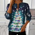thumbnail image 2 of yoeyez Christmas Sweatshirt for Women Half Zip Up Sweatshirts Loose Round-Neck Xmas Tree Pullover Long Sleeve Holiday Gift Tops, 2 of 6