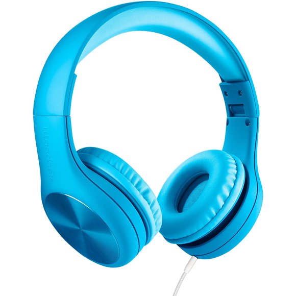 ¡Nuevo! LilGadgets Connect + PRO Kids Premium Volume Limited Auriculares con cable con SharePort y micrófono en línea para niños (azul)