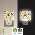 thumbnail image 2 of Yayeee LED Plug in Night Light for The Home with Auto Dusk to Dawn Light Sensors, 2 Pack, White Watercolor Sunflowers, 2 of 6