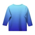 thumbnail image 5 of Splozh Chandails à Manches Longues Fille Décontracté Col Rond T-Shirt à Manches Trois Quarts Régulier Basique Haut à Manches 3/4 Bleu, 3-4 Ans, 5 of 5