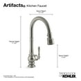 thumbnail image 4 of Artifacts® Single-Hole Kitchen Sink Faucet with 17-5/8" Pull-Down spout and Turned Lever Handle, DockNetik Secure Docking System, and 3-Function sprayhead, 4 of 6