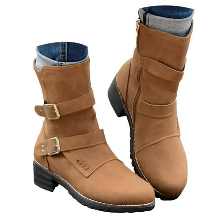 GHSOHS Cowboy Boots for Women Slouch Boots Ankle Boots Shoes Leather Shoes for Women Ankle Boots Heel for Wedding Party Dress Sexy High Heel Sandal Western Cowgirl Boots Rain Boots Work Boots Size 39