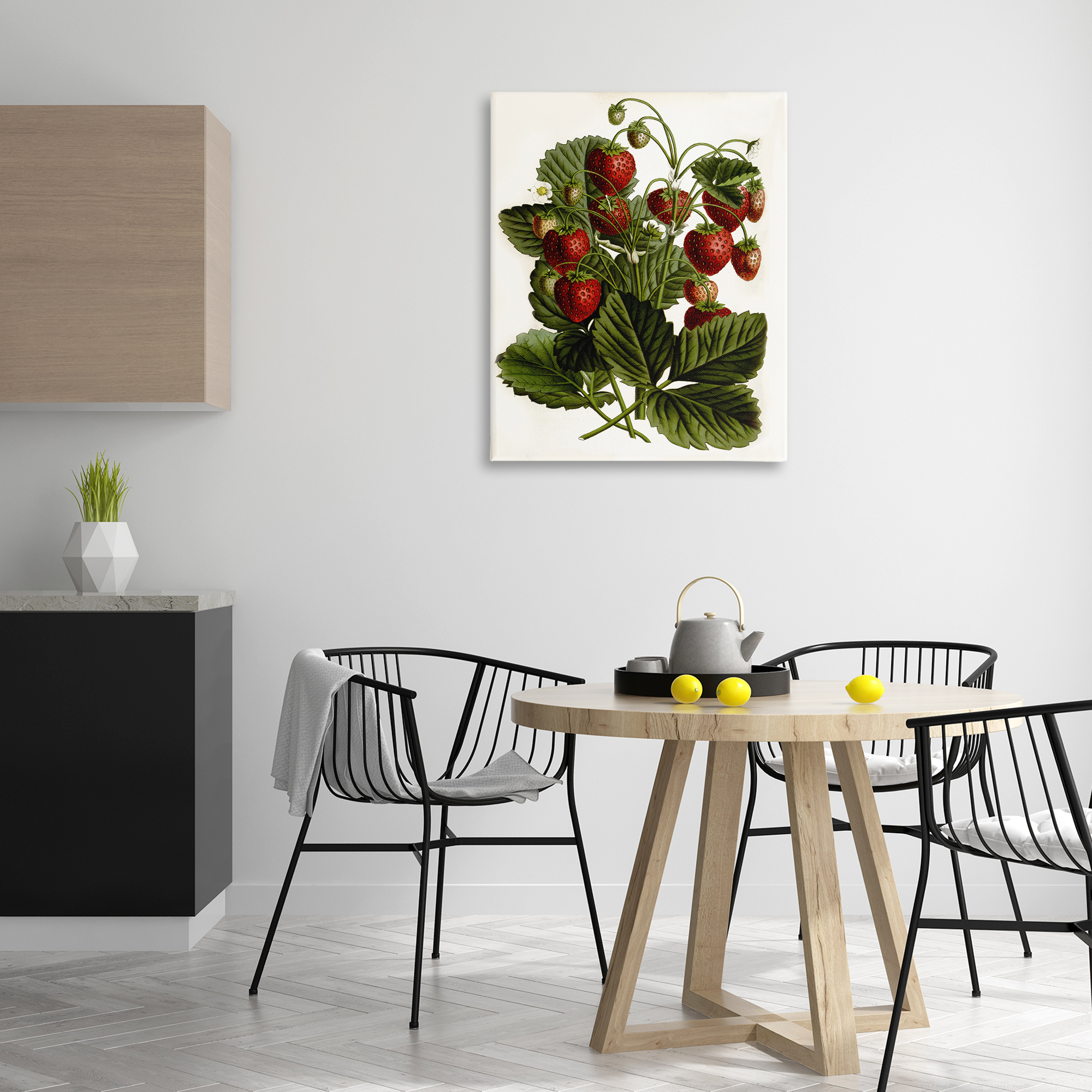 Stupell Industries Strawberry Plant Study Food & Beverage Painting Gallery Wrapped Canvas Art Print Wall Art, 30 x 40
