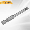 thumbnail image 3 of Uxcell 2pcs SL5 Slotted Screwdriver Bits 5mm Slotted Tip 1/4" Hex Shank 65mm (2.56") Long Magnetic Flat Head S2 Steel Screw Driver Drill Bits Industrial Power Screwdriver Bit, 3 of 7