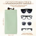 thumbnail image 2 of Uxcell Squeeze Top Sunglass Pouch, PU Leather Soft Eyeglass Pouch Portable Travel Sunglasses Pouch Organizer Green, 2 of 6