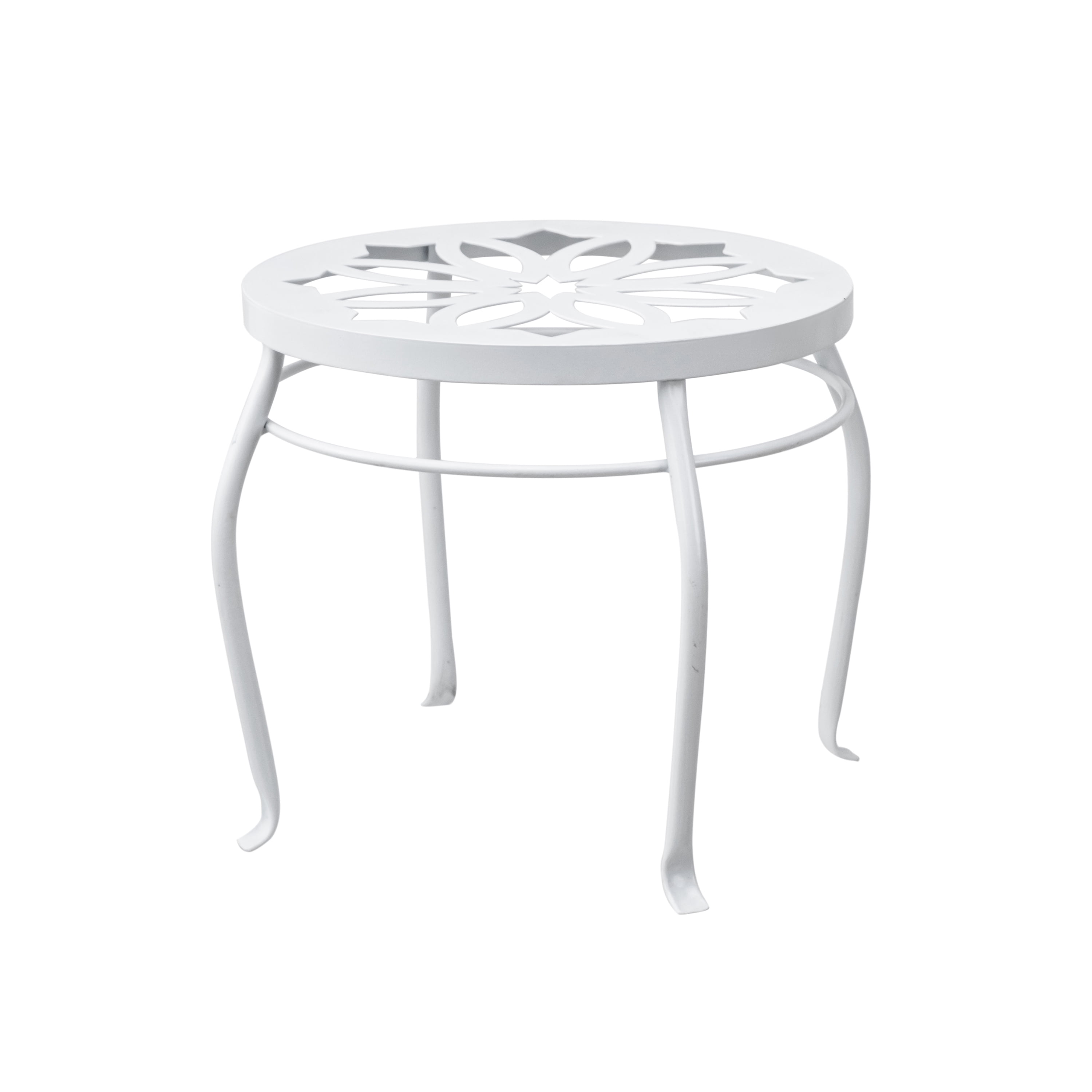 Mainstays 9-Inch White Metal Plant Stand, Indoor/Outdoor, Holds Up to 77 lbs