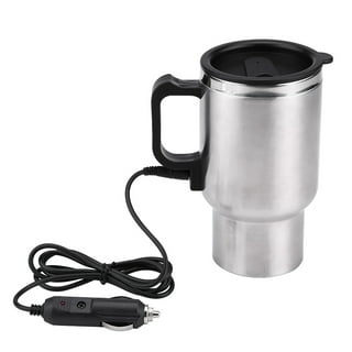 1pc White 304 Stainless Steel Travel Mug Portable Electric Heating Cup Small  Kettle