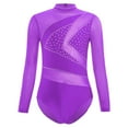 thumbnail image 3 of TiaoBug Girls' Gymnastics Bodysuit Acrobatics Ballet Unitard Tumbling Sports Dance Workout Wear Purple 12, 3 of 7