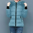 thumbnail image 5 of Giftesty Women's Fall Winter Warm Cotton Padded Solid Color Removable Hood Long Sleeve With Pockets Casual Jacket Outerwear for Daily Wear, 5 of 7