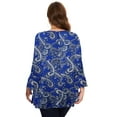 thumbnail image 7 of LATWIIV Tunic Tops for Women 3/4 Sleeve Plus Size Women's Tunics Loose Fit Floral Swing Flare Ladies Blouse for Leggings A-Blue35 1X, 7 of 7