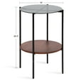 thumbnail image 3 of Kate and Laurel Ottelo Modern Side Table, 18 x 18 x 26.5, Walnut Brown and Black, Minimal Two-Tier End Table for Storage and Display, 3 of 8