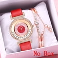 thumbnail image 5 of Leather Strap Watch Strap Leather Linjie Ladies Fashion Quartz Watch Leather Strap Watch Analog Watch Set, 5 of 5