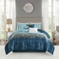 thumbnail image 2 of Madison Park 90" Couette en Microfibre de Polyester de Transition de 7 Pièces en Bleu Marine, 2 of 10