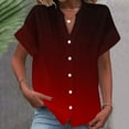 thumbnail image 2 of Fashion Women's Short Sleeved Solid Color Button Up Shirt Top, Lightweight and Stylish for Spring/Summer, Comfortable and Versatile for Everyday Wear, Available in Multiple Sizes and Colors, 2 of 5