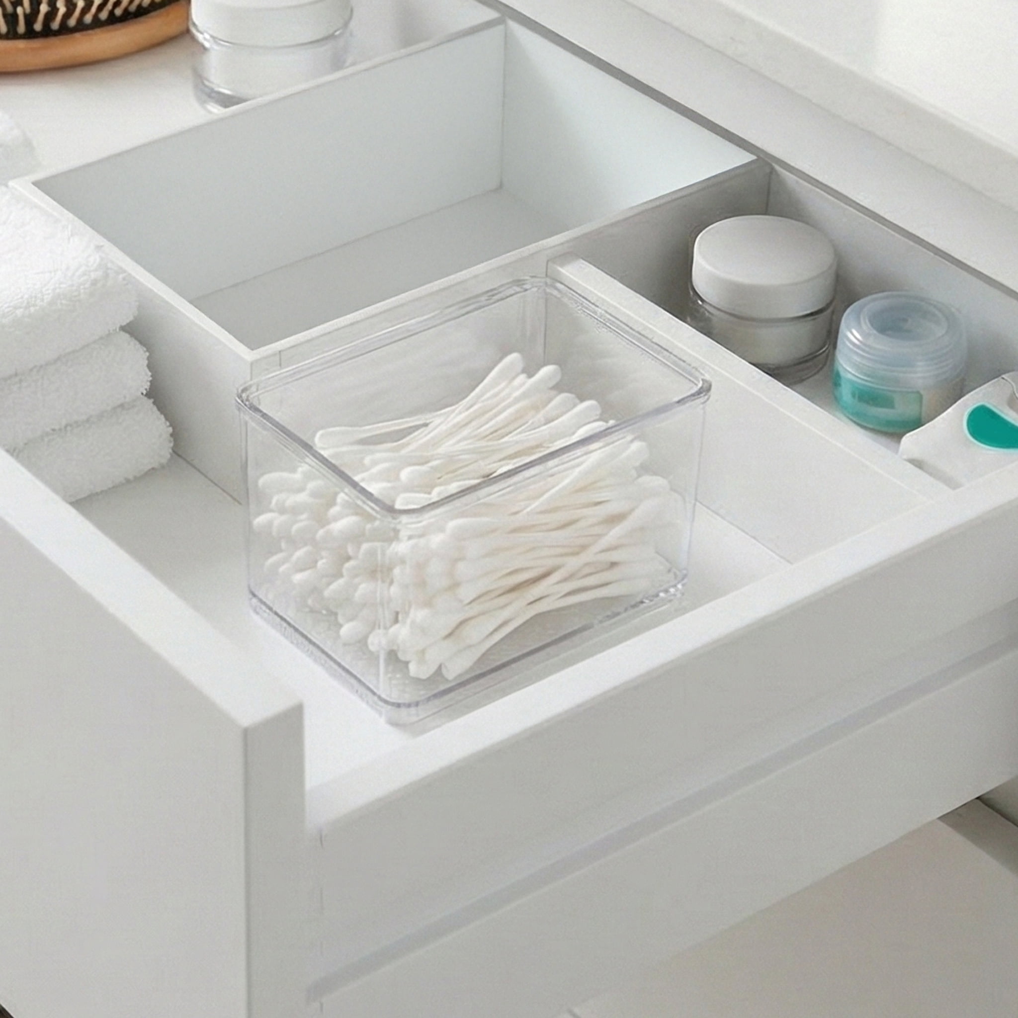 Mainstays Clear Plastic Organizer Bin for Bathroom