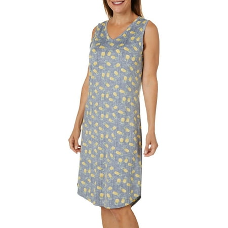 Jaclyn Intimates Womens Pineapple V-Neck Nightgown