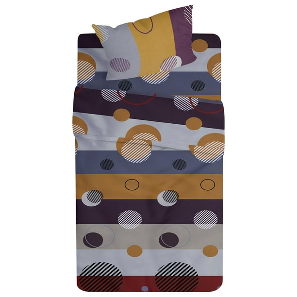 Juego De Sabanas Individuales Estampadas De Microfibra De Poliester 3 Piezas Diseño Elegante Amplias Textura Suave