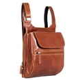 thumbnail image 3 of Jack Georges Voyager Hand-Stained Buffalo Leather Slim Crossbody #7831 (Honey), 3 of 3