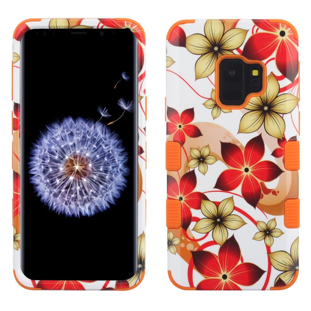 samsung galaxy s9 case by insten tuff hibiscus flower romance dual