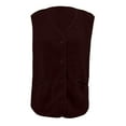 thumbnail image 4 of Women's Pocket Solid Color Sleeveless Cropped Fleece Button Vest Jacket Vest Coat for Fall and Winter, Short Style, Winter Clothes for Women,Coffee,XL, 4 of 5