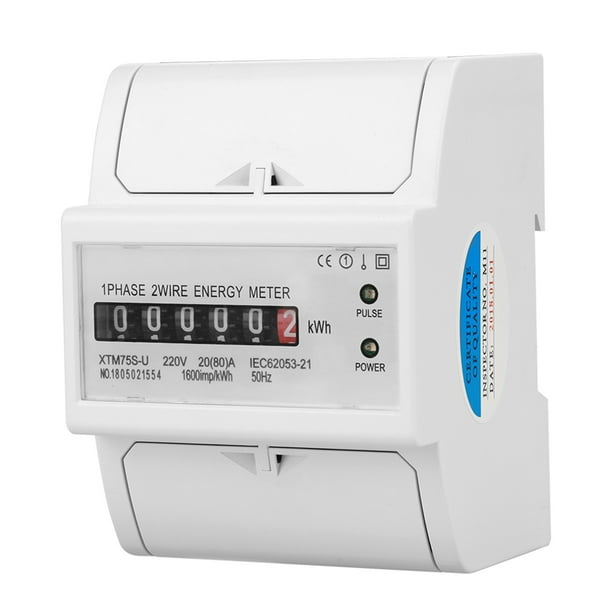 Medidor De KWh, Medidor Eléctrico De Riel DIN, Medidor Eléctrico Monofásico De Riel DIN 4P De 2 Hilos, Digital Para El Hogar