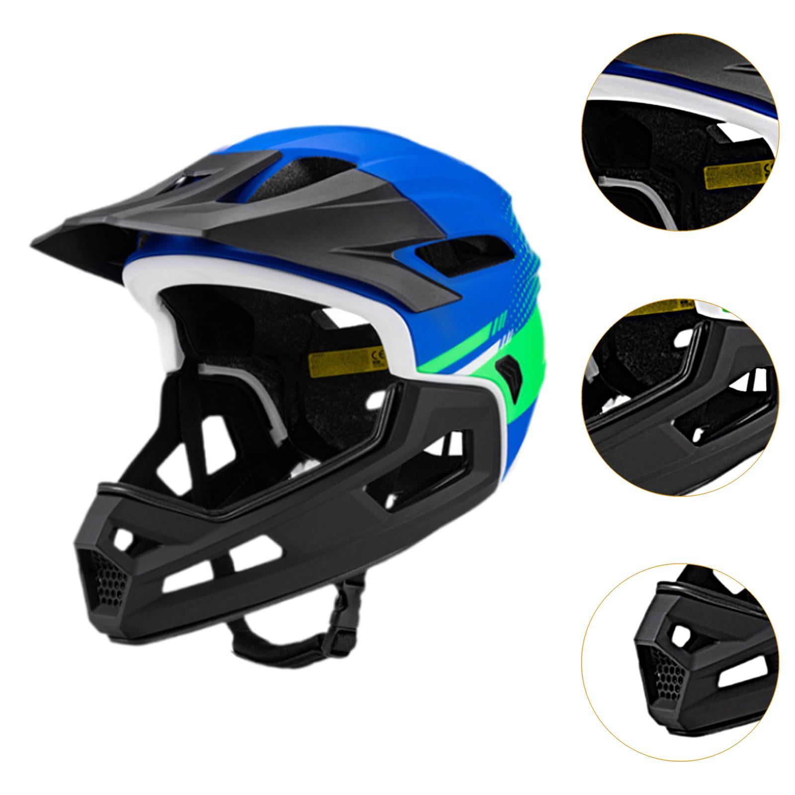 funtasica Bike Full Face Cycling Equipment Protective Gear Removable Washable Lining for Women Men Outdoor Riding Blue Green