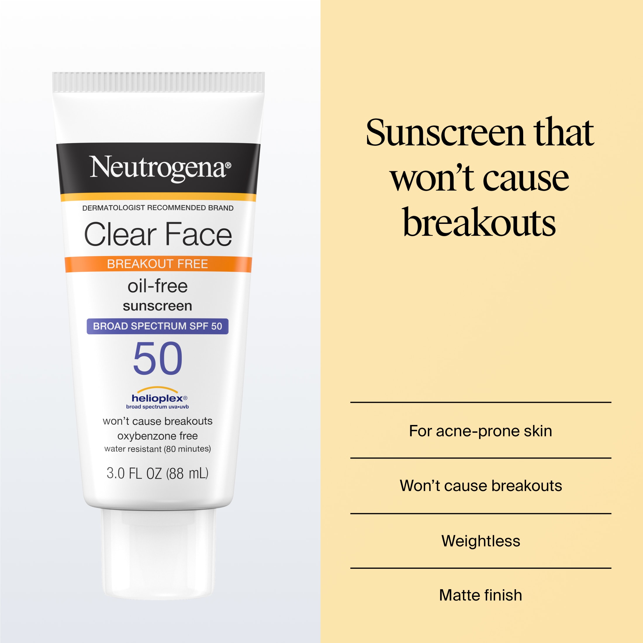 Neutrogena Clear Face Sunscreen Lotion SPF 50, 3 fl oz photo 2