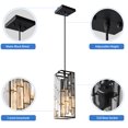 thumbnail image 5 of LMQNINE Modern Black Pendant Lighting Mini Crystal Chandeliers with Adjustable High for Kitchen Island Dinning Room Bedroom (3 Pack), 5 of 8