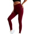 thumbnail image 3 of 4-Pack Women's High-Waisted Leggings with Pockets - Soft Yoga Pants for Workout & Everyday Wear | Medium Stretch, Ideal for Fall & Winter | Available in Black, Grey, Purple, Burgundy - Stylish & Comf, 3 of 7