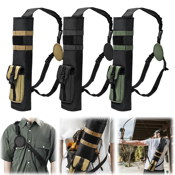 SeekLGT Archery Back Arrow Quiver, Adjustable Shoulder Strap Lightweight Hip Arrow Bag, Durable Oxford Fabric Holder for Bow Hunting and Target Practice, 1pc