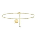 thumbnail image 2 of Women Coin Anklet Gold Birth Month Floral Pendant Anklet Jewelry Gift, 2 of 5