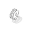 thumbnail image 1 of Anillo de acero de titanio dorado brillante simple y simple para parejas Anillo de eternidad abierto y chapado en oro para mujer, 1 of 1