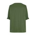 thumbnail image 4 of iHengLiXing Spring Tops for Womens Dressy Casual Fashion Women's Casual Large Size Round- Neck Short Solid T-shirt Top Blouse Green XXXXL, 4 of 4