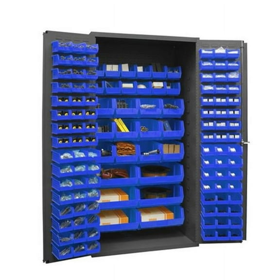 Durham Mfg Bin Cabinet,72"x36"x24",Gray,126BlueBns 2501-BDLP-126-5295