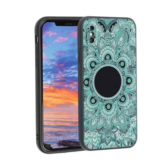 Compatible with iPhone X Phone Case, Mandala-1 Case Men Women, Flexible Silicone Shockproof Case for iPhone X