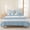 Pale Blue, variant on 3 Pieces Queen Quilt Set,Caramel Brown and White Striped Soft Bedding Sets with 1 Quilt & 2 Pillow Shams,Horizontal Wide Stripe Summer Bedspread Lightweight Coverlet Comforter for All Season