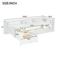 thumbnail image 2 of Harper & Bright Designs L Shaped Twin Beds for 2, Corner Bed with Trundle & Drawer, Twin Size L Shaped Bed with Storage Shelf for Boys and Girls, White, 2 of 16