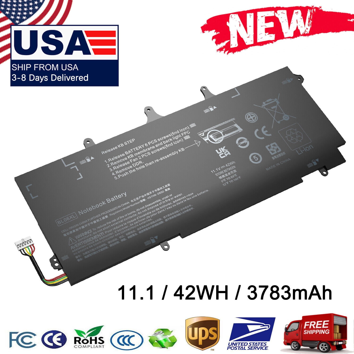 Batería 42Wh Para HP EliteBook Folio 1040 G0 G1 G2 – Recambio Duradero Y Compatible