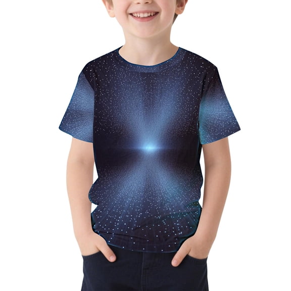 Favoffer Big Kids Boys Girls Short Sleeve Tee Summer Star Graphic Soft Breathable Round Neck Casual Top Fashion Basic Shirt Daily Home Play Outdoor Sizes 3-15Y