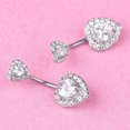 thumbnail image 3 of Koszal Forme de Coeur Strass Femmes Nombril Bar Haltère Nombril Anneau Piercing Bijoux, 3 of 7