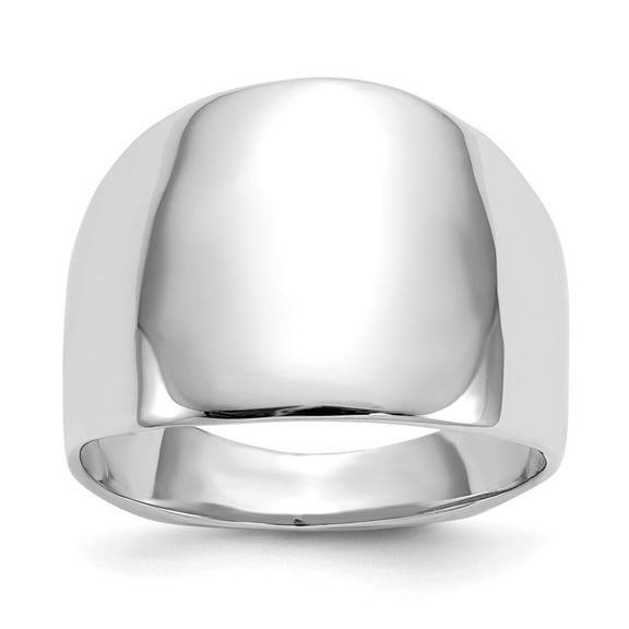 14K White Gold Ring Band Fashion Polished Dome