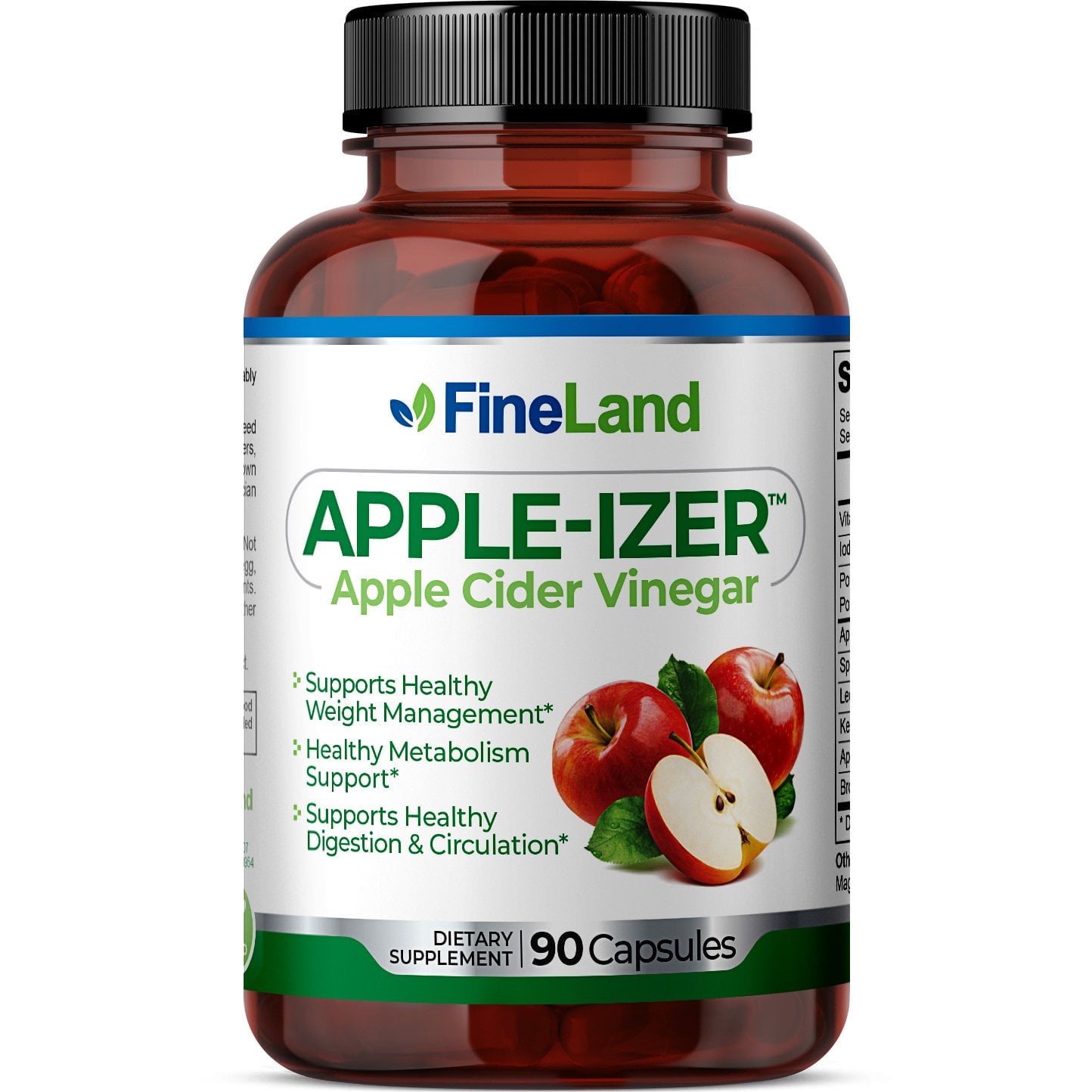 Fineland Vitamins APPLE-IZER Support Formula for Glucose Metabolism, 90 Count