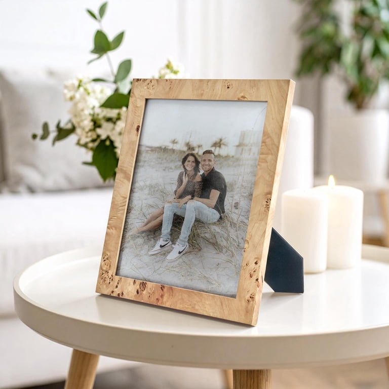 Beautiful 8x10 Burl Wood Photo Frame by Drew Barrymore – Elegant