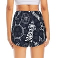 thumbnail image 4 of Xecao's Anchors and Lighthouse for a double-layer running short for women, perfect for gym, tennis, and more, featuring a convenient pocket., 4 of 9