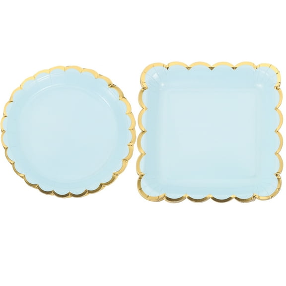 PAMINGONO Skyblue Disposable Paper Plates for Daily Use and Parties, 20 Count, Ideal for Salads, Desserts, and More