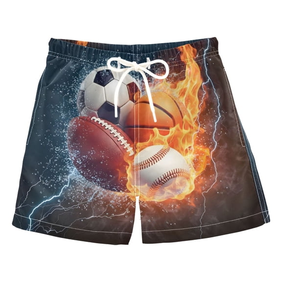 joogoo Boy Swim Trunks Basketball Soccer Ball Baseball Bathing Beach Board Shorts Medium